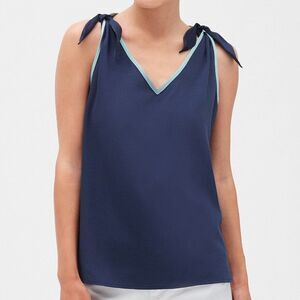 Navy Blue Banana Republic Factory Tie-Shoulder Sleeveless Top (NWT)